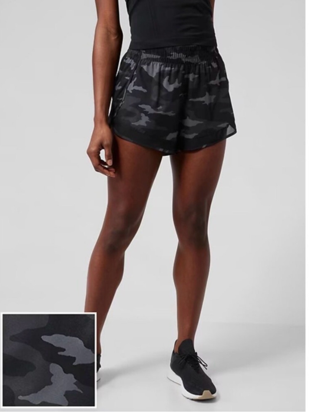 Athleta Women's Black Camo Running Shorts
